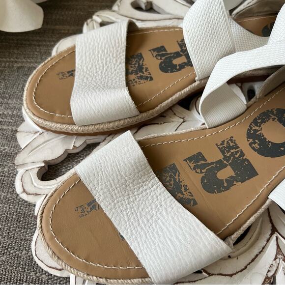 Sorel White Leather Sandals Shoes Women’s 9 NEW - Picture 4 of 7